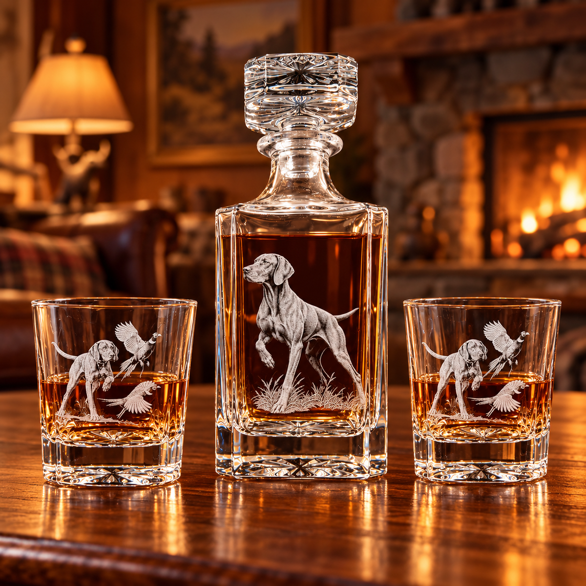 Decanter + 2 Glasses | Dog & Pheasant